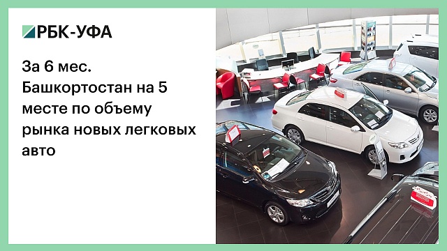 За 6 мес. Башкортостан на 5 месте по объему рынка новых легковых авто