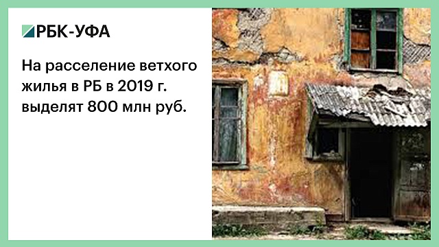 На расселение ветхого жилья в РБ в 2019 г. выделят 800 млн руб.