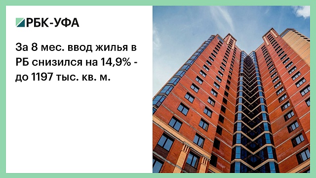 За 8 мес. ввод жилья в РБ снизился на 14,9% - до 1197 тыс. кв. м.