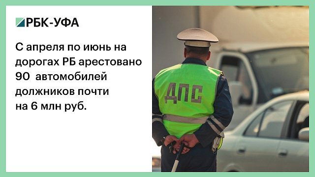 С апреля по июнь на дорогах РБ арестовано 90 автомобилей должников почти на 6 млн руб.