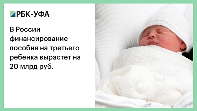 В России финансирование пособия на третьего ребенка вырастет на 20 млрд руб.